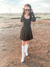 Load image into Gallery viewer, The Sicily Long Sleeve Romper/ Dress In Black