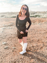 Load image into Gallery viewer, The Sicily Long Sleeve Romper/ Dress In Black