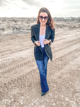 Load image into Gallery viewer, The Tessa Plaid Lined Blazer in Black