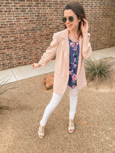 Load image into Gallery viewer, Pretty In Pink Blazer Ruched 3/4 Sleeve Blazer