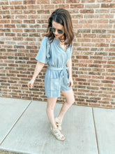 Load image into Gallery viewer, The Amelia Chambray Romper