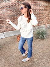 Load image into Gallery viewer, Cold Shoulder Sweater in Ivory