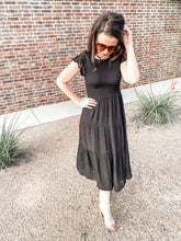 Load image into Gallery viewer, The Mai Smocked Dress- Black