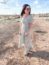 Load image into Gallery viewer, The Beck Olive Floral Smocked Dress