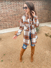Load image into Gallery viewer, Cowboy Cutie Plaid Button Down Shacket In Brown