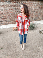 Load image into Gallery viewer, Cowboy Cutie Plaid Shacket In Red