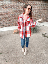 Load image into Gallery viewer, Cowboy Cutie Plaid Shacket In Red