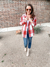 Load image into Gallery viewer, Cowboy Cutie Plaid Shacket In Red