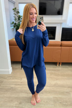 Load image into Gallery viewer, The Kierra Long Sleeve Loungewear Set in Light Navy