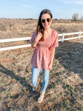 Load image into Gallery viewer, The Hayden Floral Babydoll Top