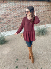 Load image into Gallery viewer, Maroon Love Waffle Top