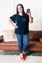 Load image into Gallery viewer, Tinley's Tiers Ruffle Sleeve Top in Black