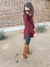 Load image into Gallery viewer, Maroon Love Waffle Top