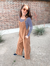 Load image into Gallery viewer, The Claire Corduroy Jumpsuit In Camel