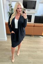 Load image into Gallery viewer, Slouchy Pocket Open Cardigan in Black