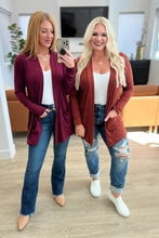 Load image into Gallery viewer, Slouchy Pocket Open Cardigan in Dark Burgundy