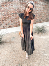 Load image into Gallery viewer, The Mai Smocked Dress- Black