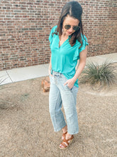 Load image into Gallery viewer, The Jessie Teal V-Neck Top