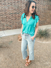 Load image into Gallery viewer, The Jessie Teal V-Neck Top