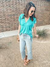 Load image into Gallery viewer, The Jessie Teal V-Neck Top