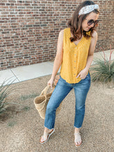 Load image into Gallery viewer, The Elsie Yellow Polk-a-dotted Button Down Tank