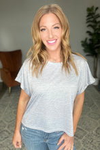 Load image into Gallery viewer, Round Neck Cuffed Sleeve Top in Heather Grey