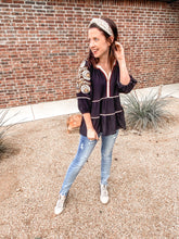 Load image into Gallery viewer, The Spring Branch Entro Black Embroidery