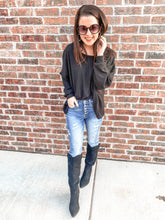 Load image into Gallery viewer, Basic, Who?? Black Ribbed Top