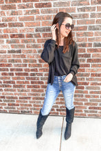 Load image into Gallery viewer, Basic, Who?? Black Ribbed Top