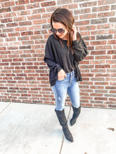 Load image into Gallery viewer, Basic, Who?? Black Ribbed Top