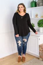 Load image into Gallery viewer, It's Your Move V Neck Long Sleeve Top In Black