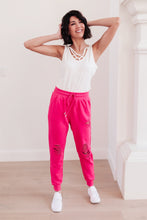Load image into Gallery viewer, Kick Back Distressed Joggers Hot Pink