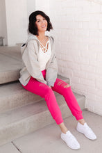 Load image into Gallery viewer, Kick Back Distressed Joggers Hot Pink