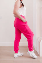 Load image into Gallery viewer, Kick Back Distressed Joggers Hot Pink