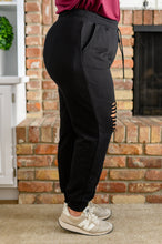 Load image into Gallery viewer, Kick Back Distressed Joggers in Black