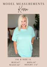 Load image into Gallery viewer, Front Seam Round Neck Sweater in Heather Ocean Teal