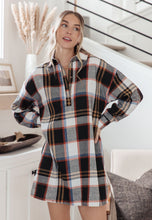 Load image into Gallery viewer, Make it Right Plaid Shirt Dress