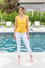Load image into Gallery viewer, The Elsie Yellow Polk-a-dotted Button Down Tank