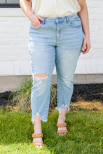 Load image into Gallery viewer, Mid-rise Destroyed Hem Boyfriend Jeans
