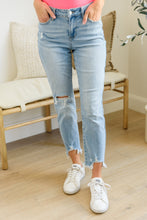 Load image into Gallery viewer, Mid-rise Destroyed Hem Boyfriend Jeans