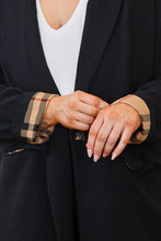Load image into Gallery viewer, The Tessa Plaid Lined Blazer in Black