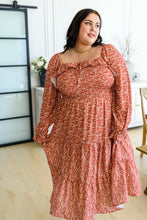 Load image into Gallery viewer, Now Is Your Chance Floral Midi Dress In Rust