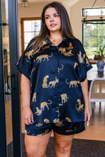 Load image into Gallery viewer, Party Animal Leopard Print Satin Set in Black