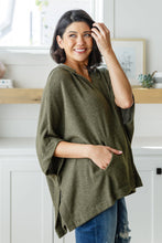 Load image into Gallery viewer, The Paislynn Hooded Poncho in Olive