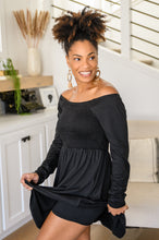 Load image into Gallery viewer, The Sicily Long Sleeve Romper/ Dress In Black
