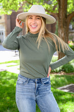 Load image into Gallery viewer, Plain Jane Turtle Neck Top in Cargo