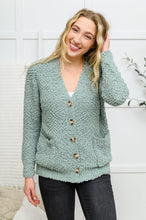 Load image into Gallery viewer, Popcorn Knit Cardigan In Light Green