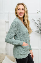 Load image into Gallery viewer, Popcorn Knit Cardigan In Light Green