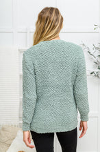Load image into Gallery viewer, Popcorn Knit Cardigan In Light Green