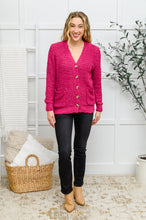 Load image into Gallery viewer, Make It Pop- Popcorn Cardigan In Magenta